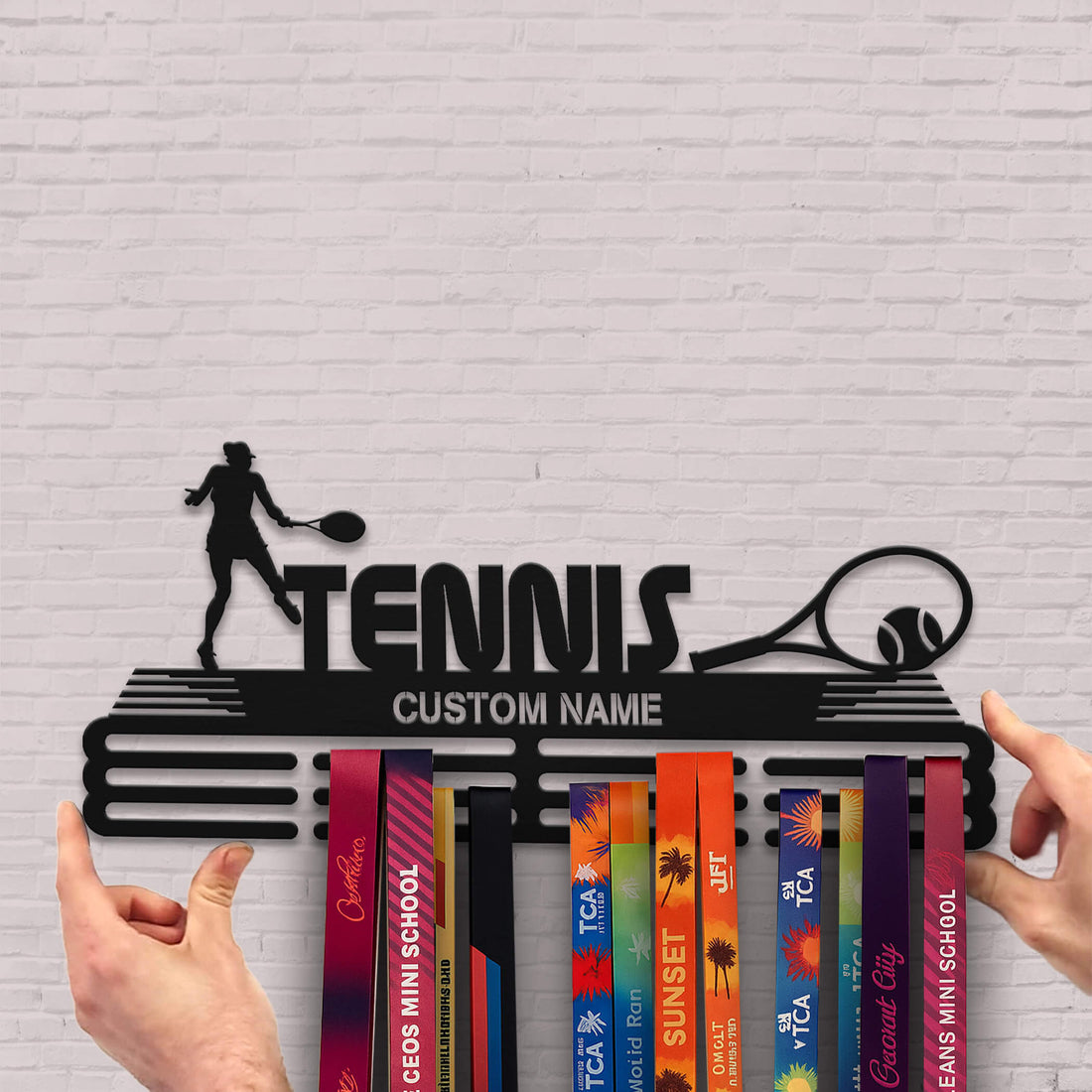 Personalized Stainless Steel Tennis Medal Hanger with Custom Name | ChampionHanger