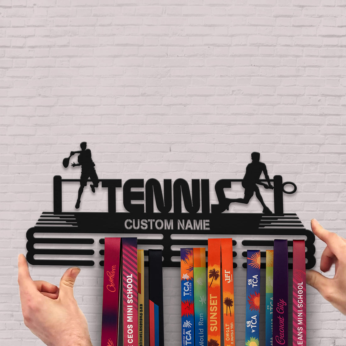 Personalized Stainless Steel Tennis Medal Hanger with Custom Name | ChampionHanger