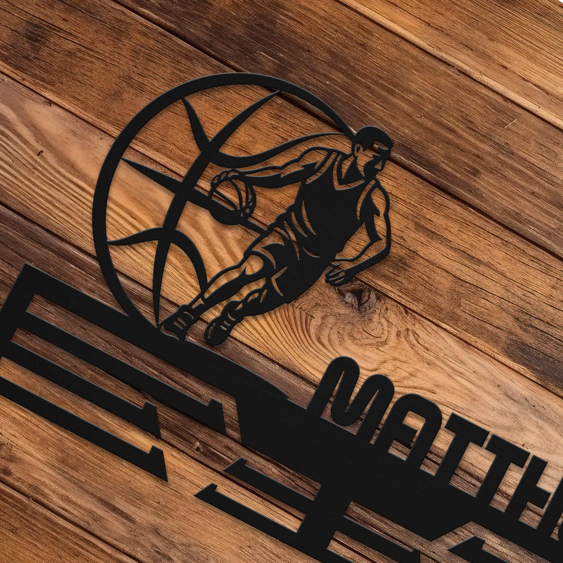 Personalized Basketball Medal Holder – Metal Wall Rack for Displaying Basketball Awards & Gifts - Champion Hanger