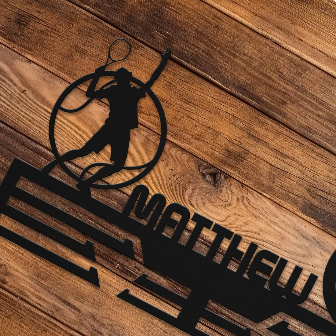 Personalized Tennis Medal Hanger – Stainless Steel Medal Display Rack – Custom Wall Holder for Tennis Awards and Gifts - Champion Hanger