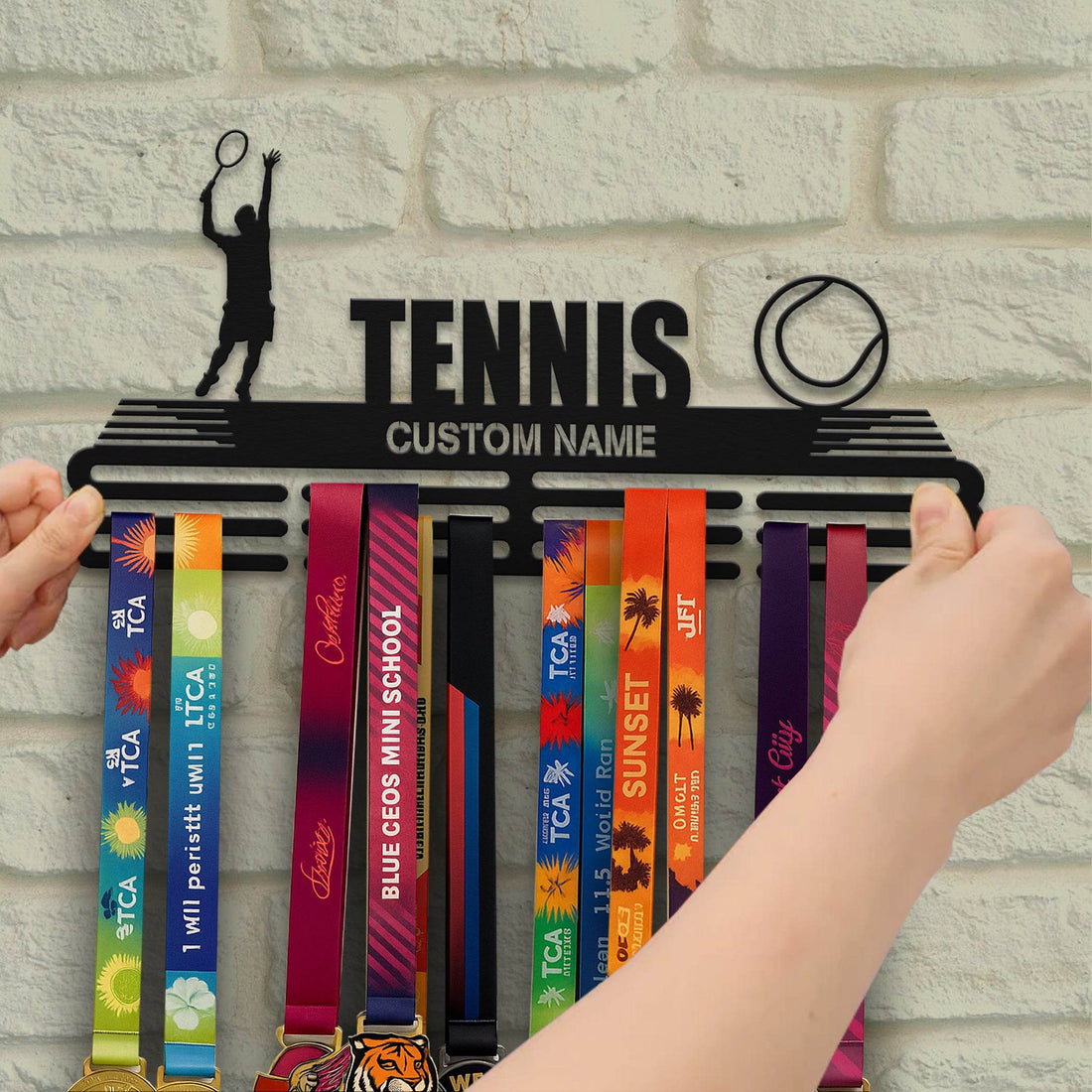 Tennis Player Medal Hanger - Metal Hanger for Tennis Awards – Stainless Steel Display Rack - Champion Hanger