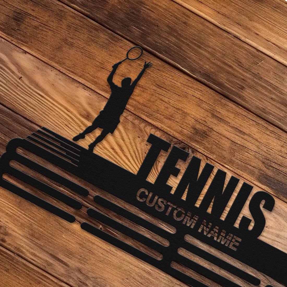Tennis Player Medal Hanger - Metal Hanger for Tennis Awards – Stainless Steel Display Rack - Champion Hanger