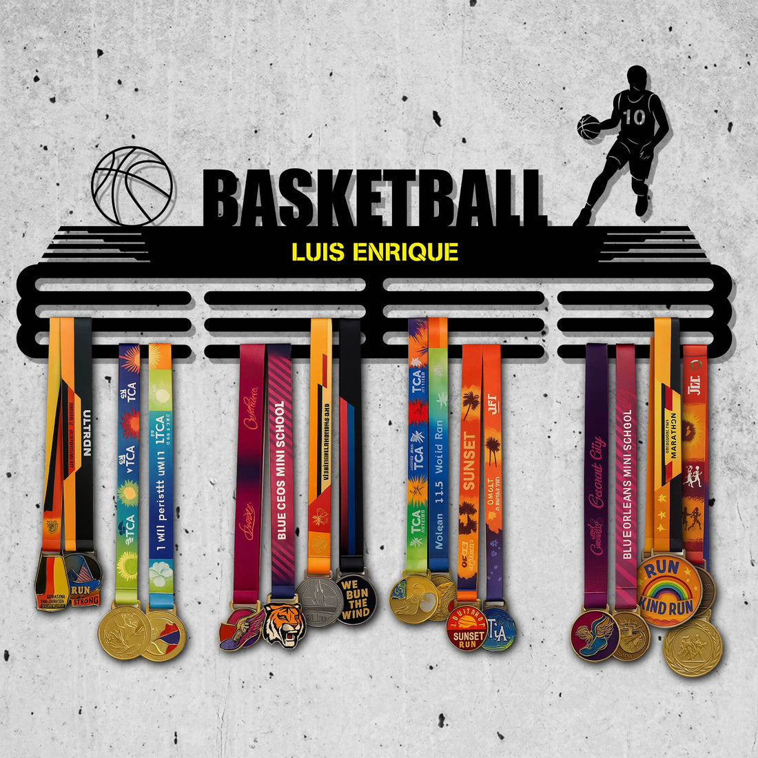 Metal Basketball Medal Holder – Metal Hanger for Basketball Awards – Stainless Steel Display Rack - Champion Hanger