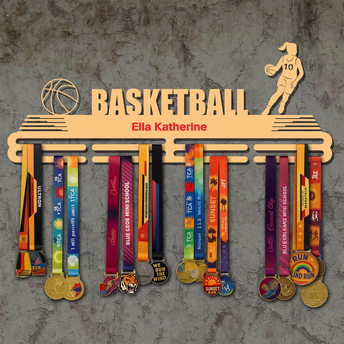 Metal Basketball Medal Holder – Metal Hanger for Basketball Awards – Stainless Steel Display Rack - Champion Hanger
