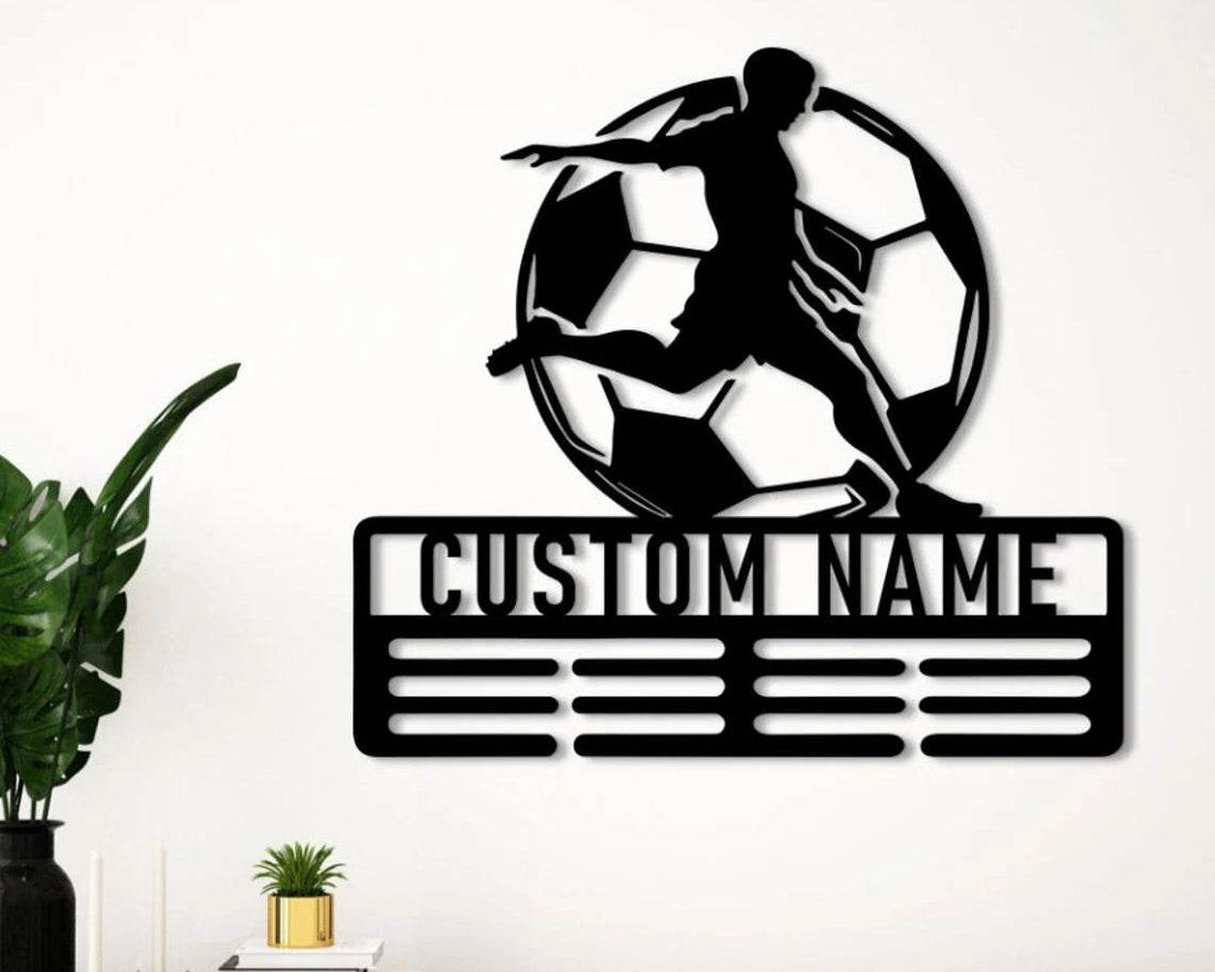 Personalized Soccer Medal Hanger, Custom Medal Holder with Name - Champion Hanger