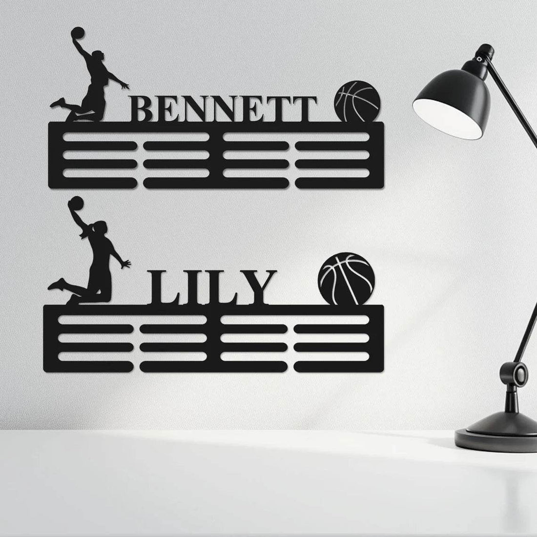 Personalized Basketball Medal Rack, Custom Hanger for Medals, Custom Basketball Gift - Champion Hanger