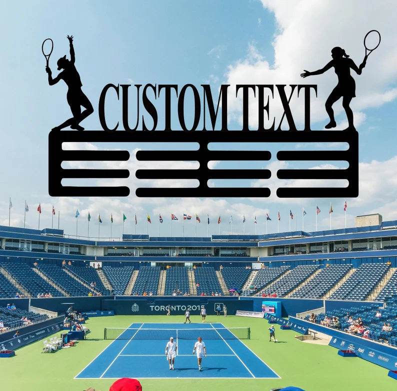 Custom Tennis Medal Rack for Friend, Personalized Display with Name, Perfect for Awards & Ribbons - Champion Hanger