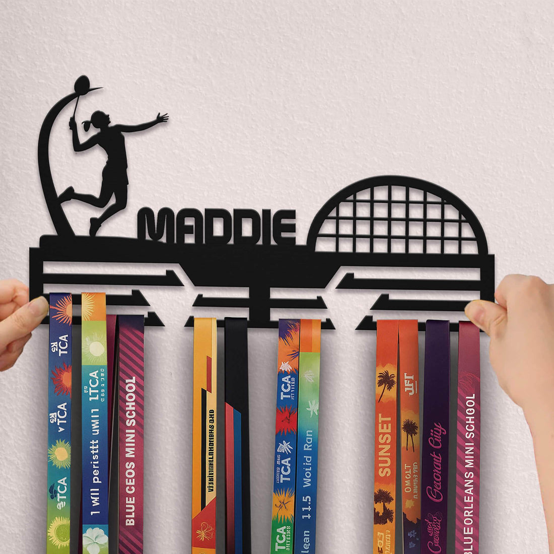 Personalized Stainless Steel Badminton Medal Hanger – Custom Metal Medal Display Rack – Badminton Award Holder & Sports Gift - Champion Hanger