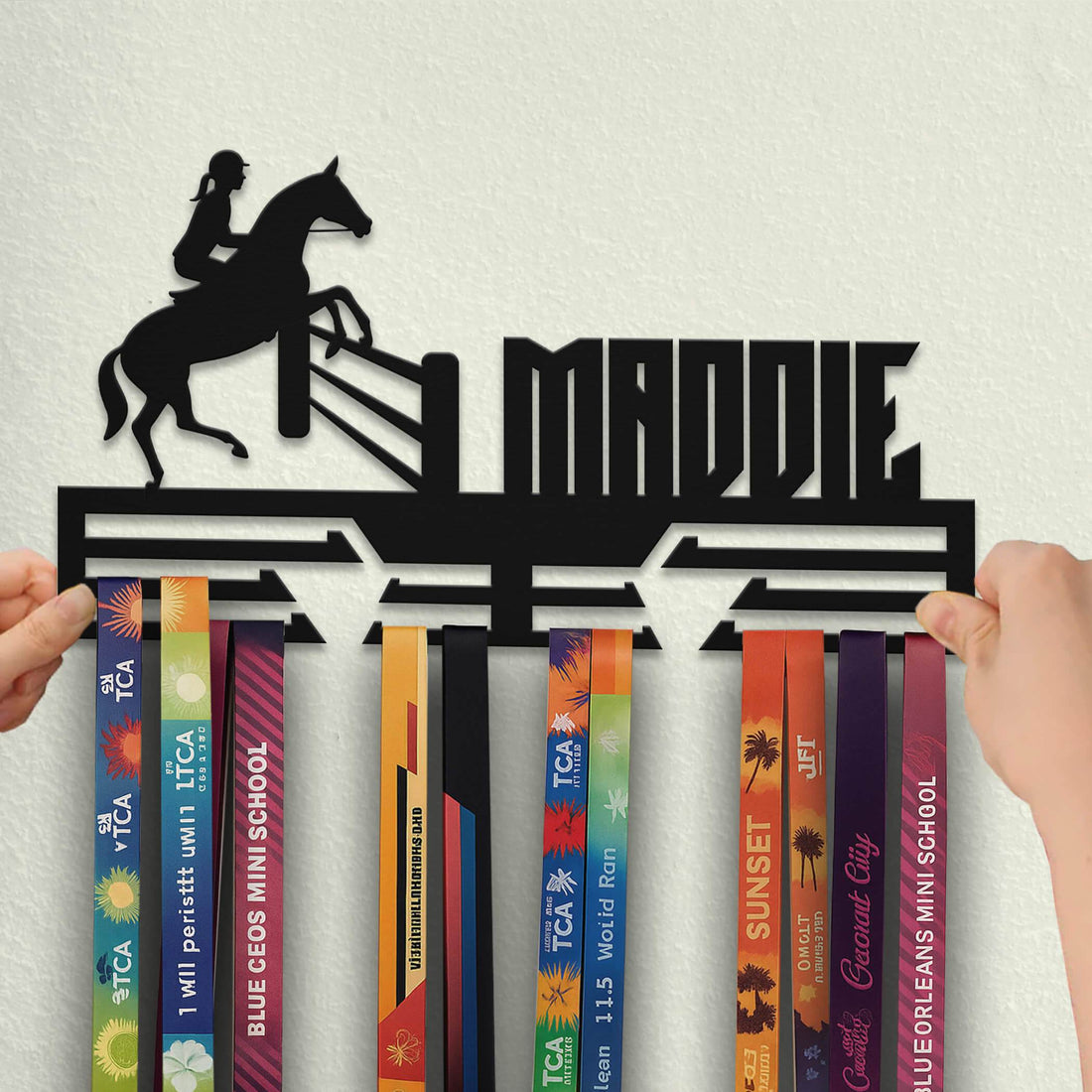 Personalized Equestrian Medal Hanger – Stainless Steel Horse Riding Medal Display Rack – Custom Wall Holder for Equestrian Awards & Gifts - Champion Hanger