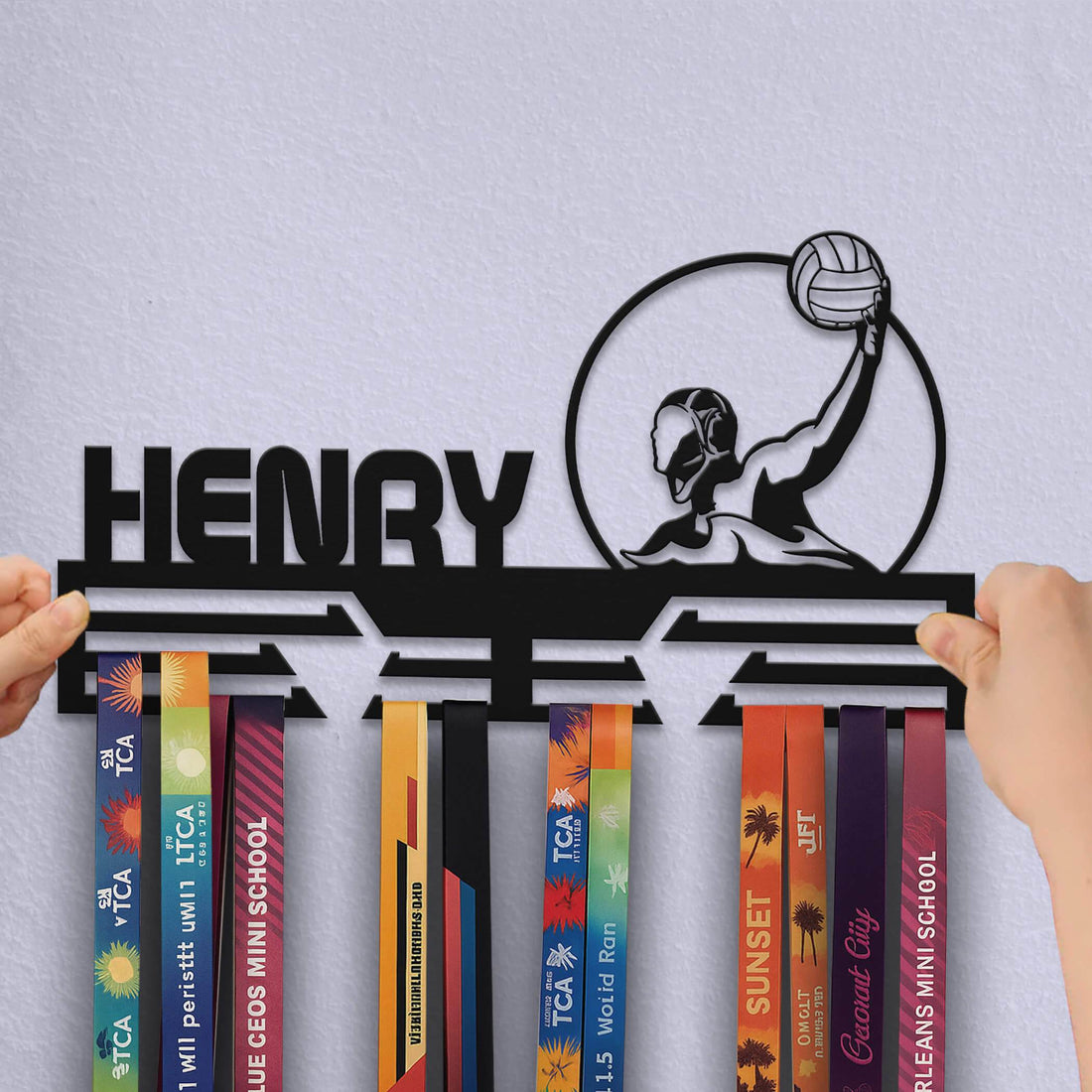 Personalized Water Polo Medal Hanger – Durable Stainless Steel Display Rack for Sports Medals & Awards - Champion Hanger