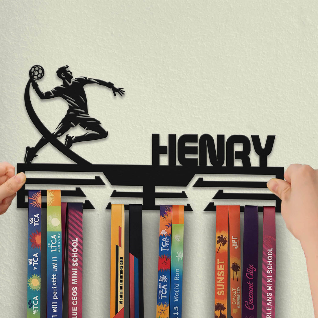 Personalized Handball Medal Hanger – Stainless Steel Medal Display Rack – Custom Wall Holder for Handball Awards and Gifts - Champion Hanger