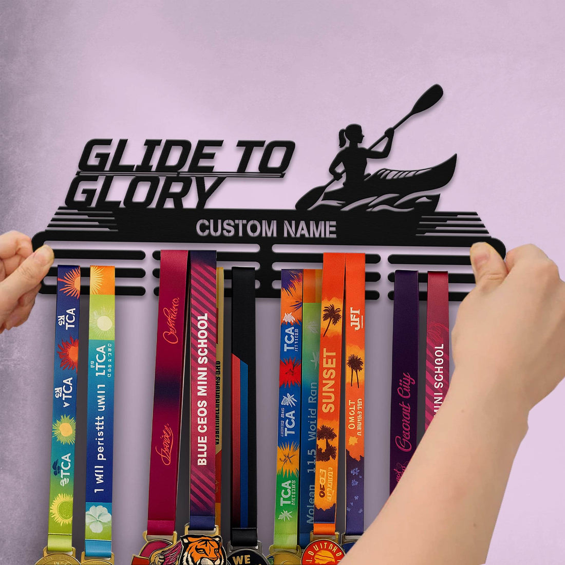 Personalized Kayak Medal Holder – Stainless Steel Wall Display Rack - Champion Hanger