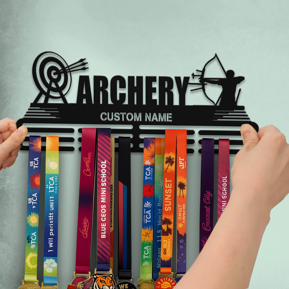 Archery Medal Hanger – Personalized Metal Medal Holder – Stainless Steel Wall Display Rack for Archery Awards - Champion Hanger