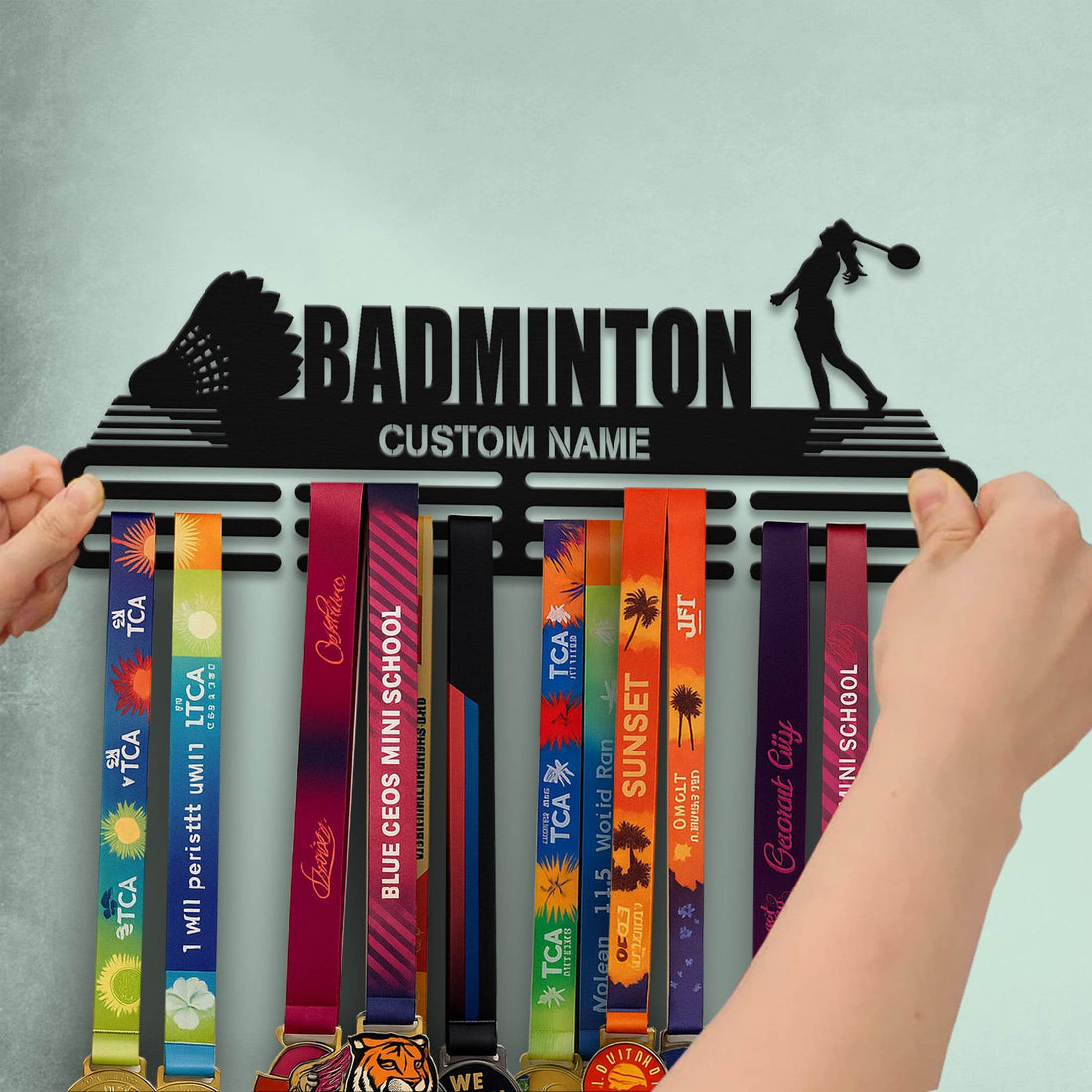 Badminton Medal Hanger – Personalized Metal Medal Holder – Stainless Steel Display Rack for Awards - Champion Hanger