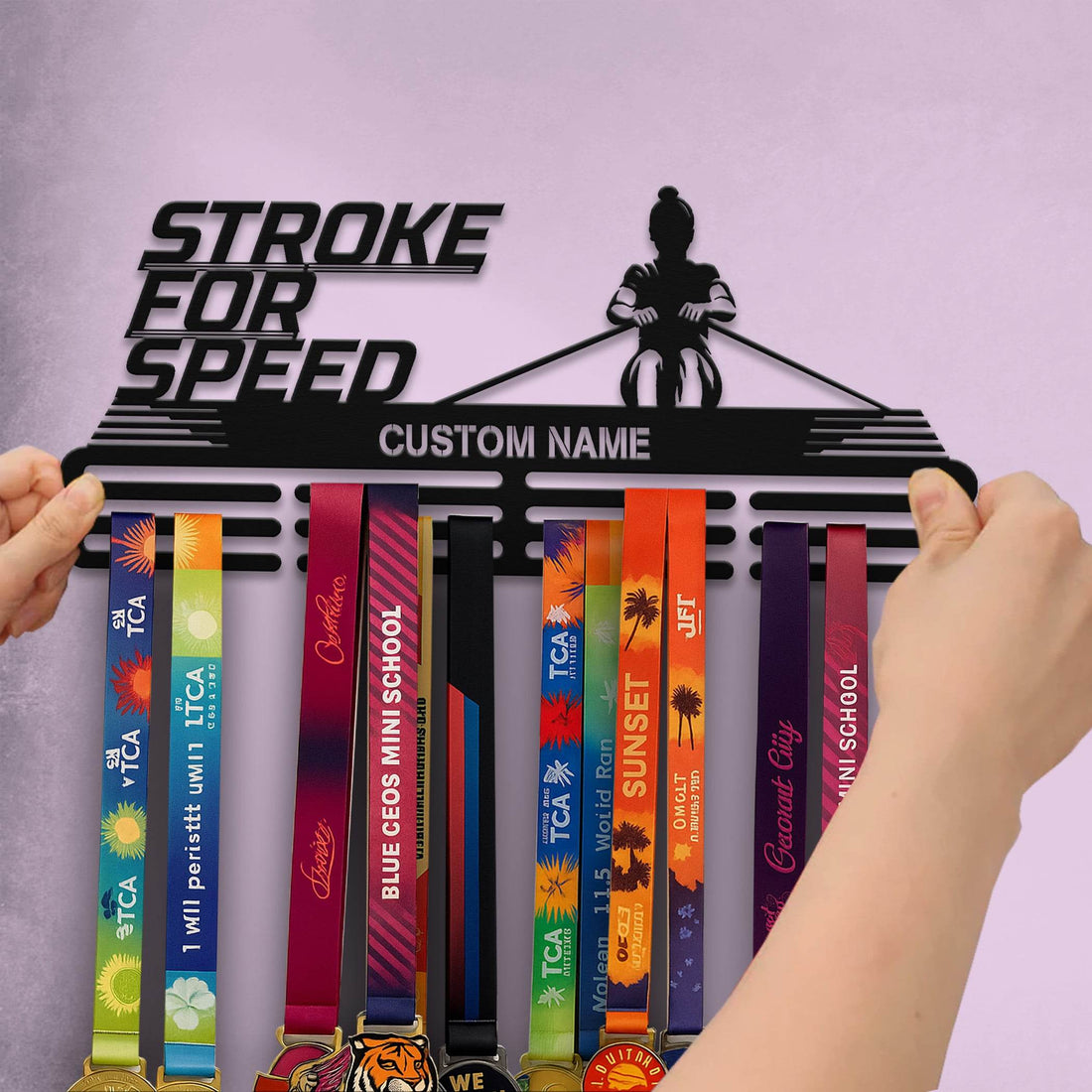 Personalized Kayak Medal Holder – Stainless Steel Wall Display Rack - Champion Hanger