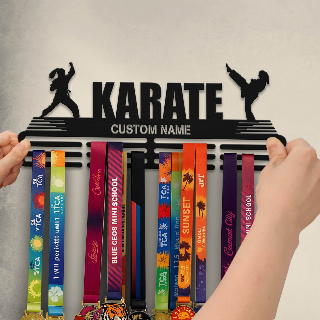 Karate Medal Hanger – Personalized Metal Medal Holder – Stainless Steel Display Rack for Karate Awards - Champion Hanger