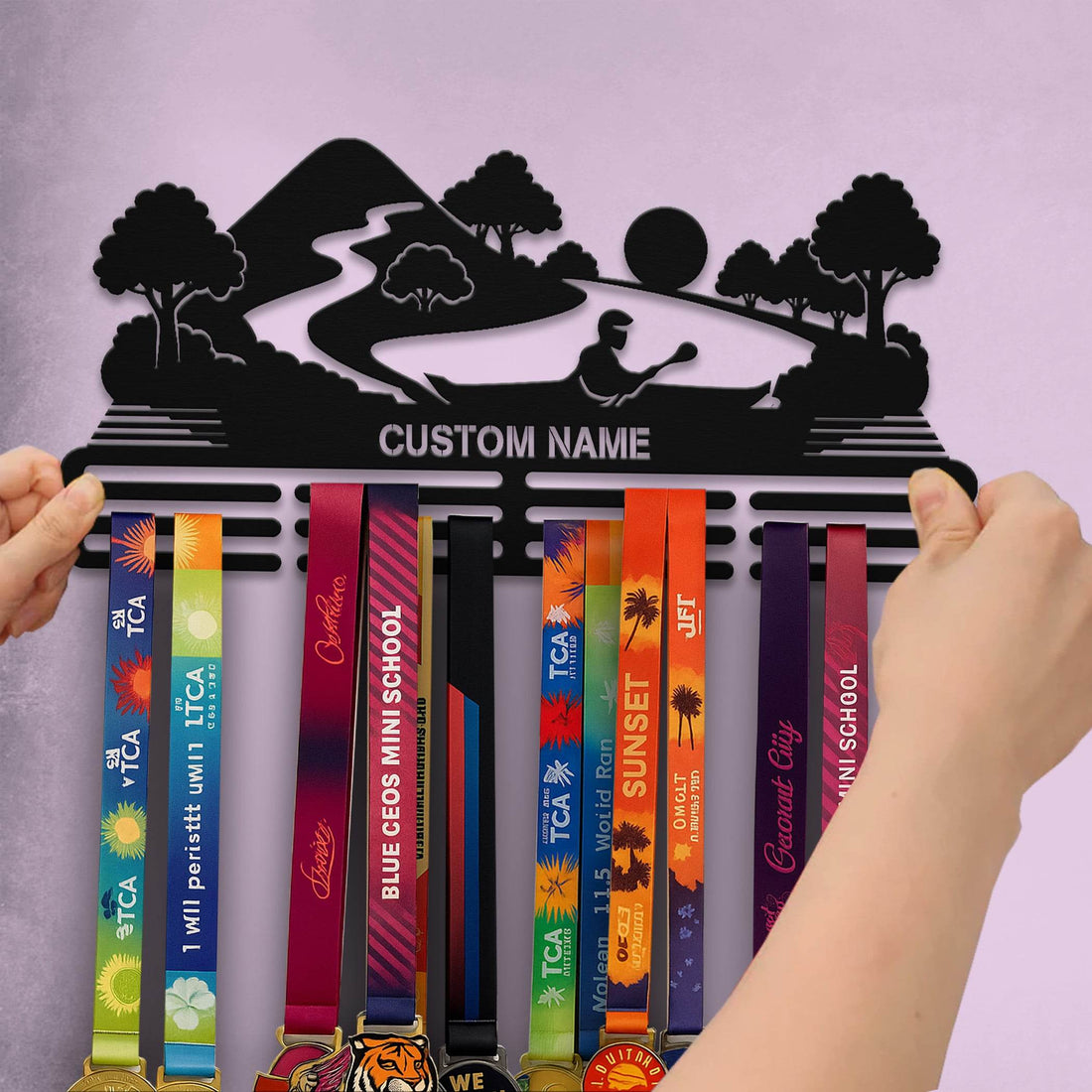 Personalized Kayak Medal Holder – Stainless Steel Wall Display Rack - Champion Hanger