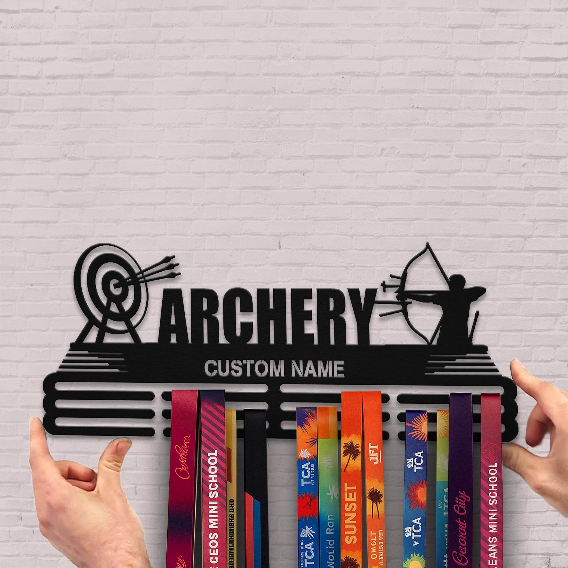 Archery Medal Hanger – Personalized Metal Medal Holder – Stainless Steel Wall Display Rack for Archery Awards - Champion Hanger