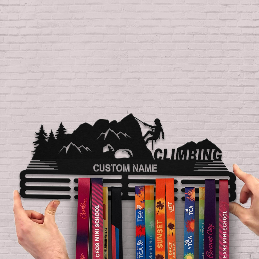 Climbing Medal Hanger – Personalized Metal Medal Holder – Stainless Steel Wall Display Rack - Champion Hanger