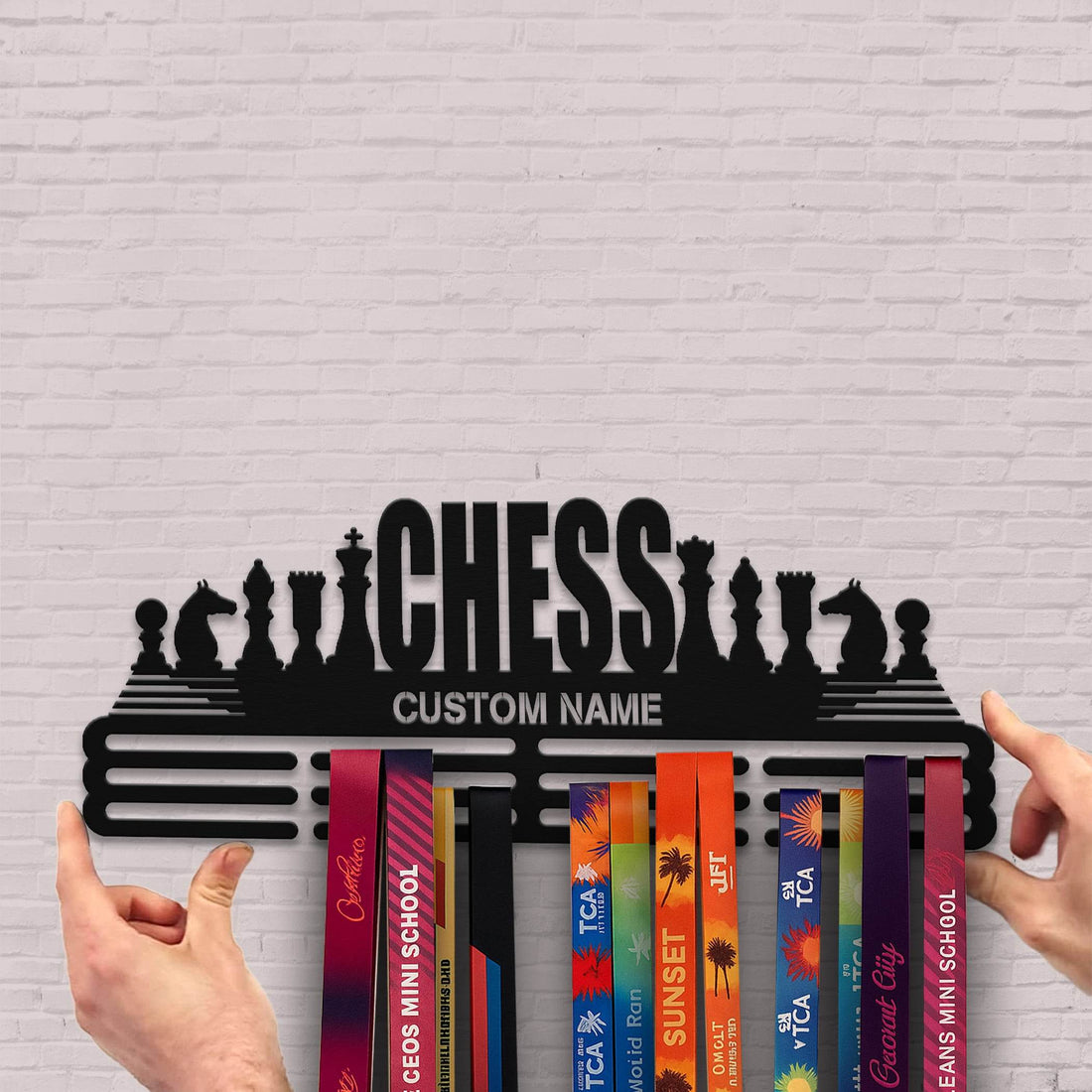 Chess Medal Hanger – Personalized Metal Medal Holder – Stainless Steel Display Rack for Chess Awards - Champion Hanger