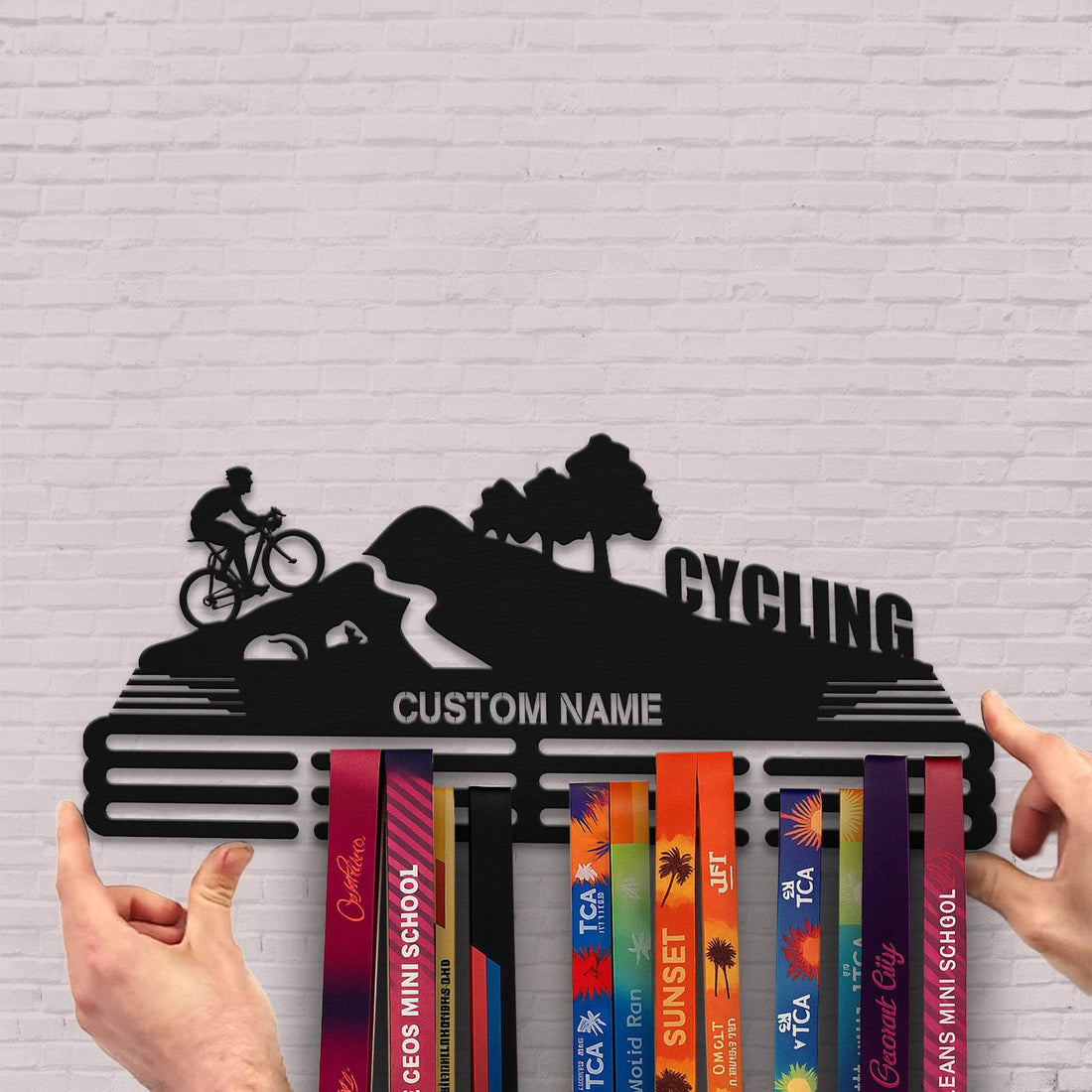 Cycling Medal Hanger – Personalized Metal Medal Holder – Stainless Steel Display Rack for Cycling Awards - Champion Hanger
