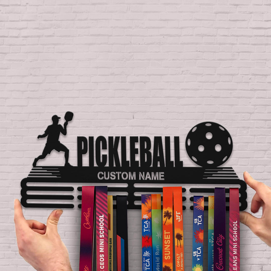 Pickleball Medal Hanger – Personalized Metal Medal Holder – Stainless Steel Wall Display Rack for Pickleball Awards - Champion Hanger