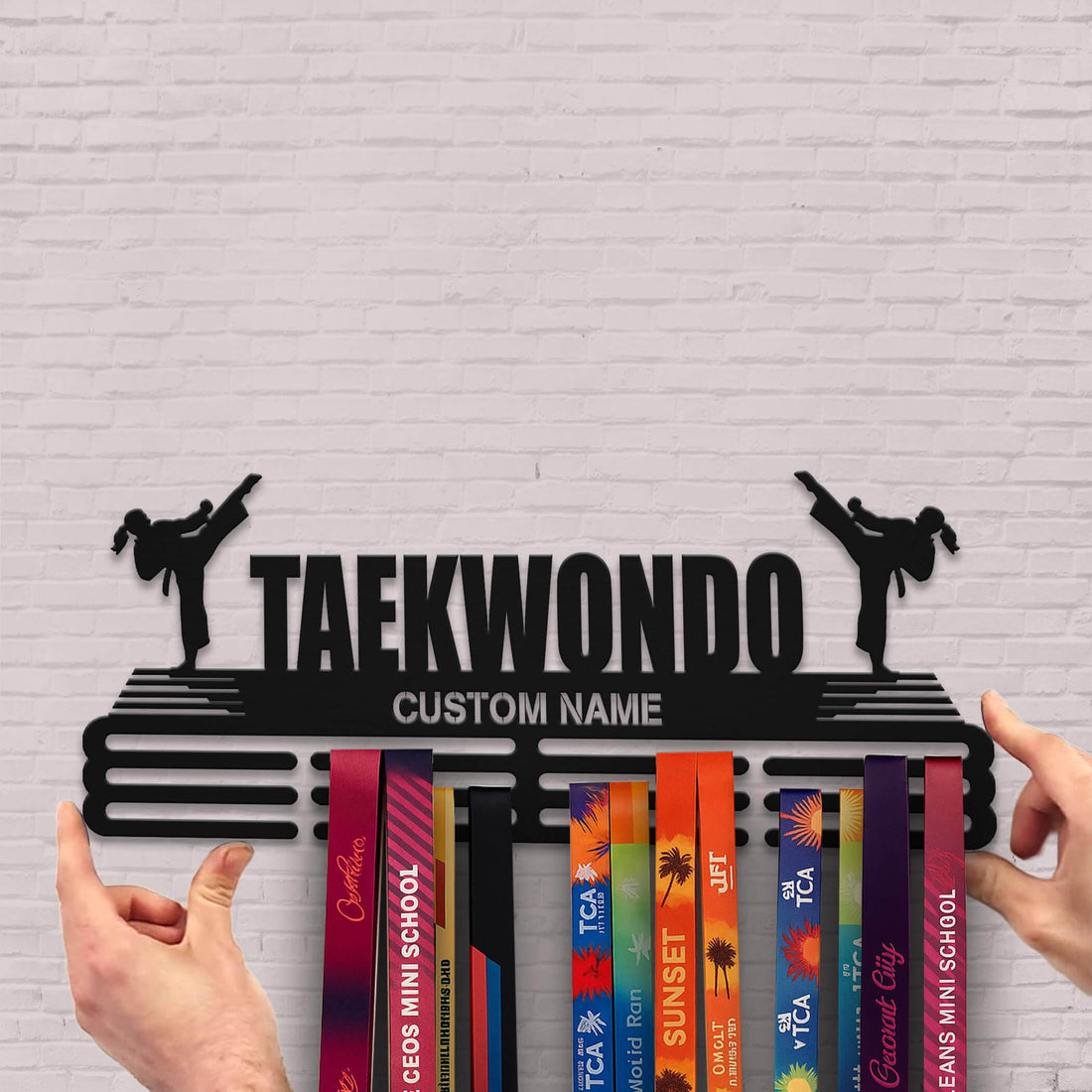 Taekwondo Medal Hanger – Personalized Metal Medal Holder – Stainless Steel Wall Display Rack for Taekwondo Awards - Champion Hanger