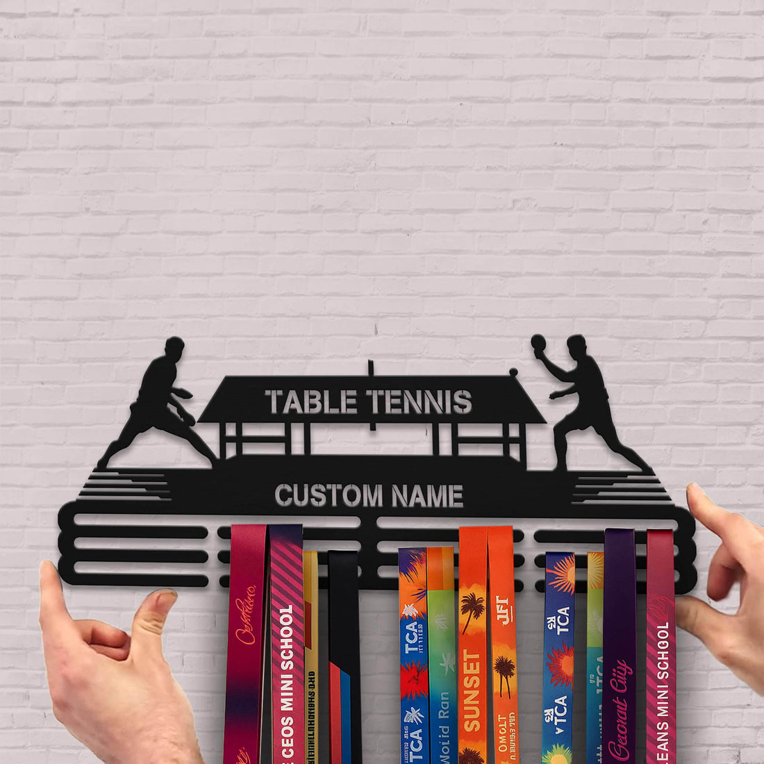 Table Tennis Medal Hanger – Personalized Metal Medal Holder – Stainless Steel Display Rack for Ping Pong Awards - Champion Hanger