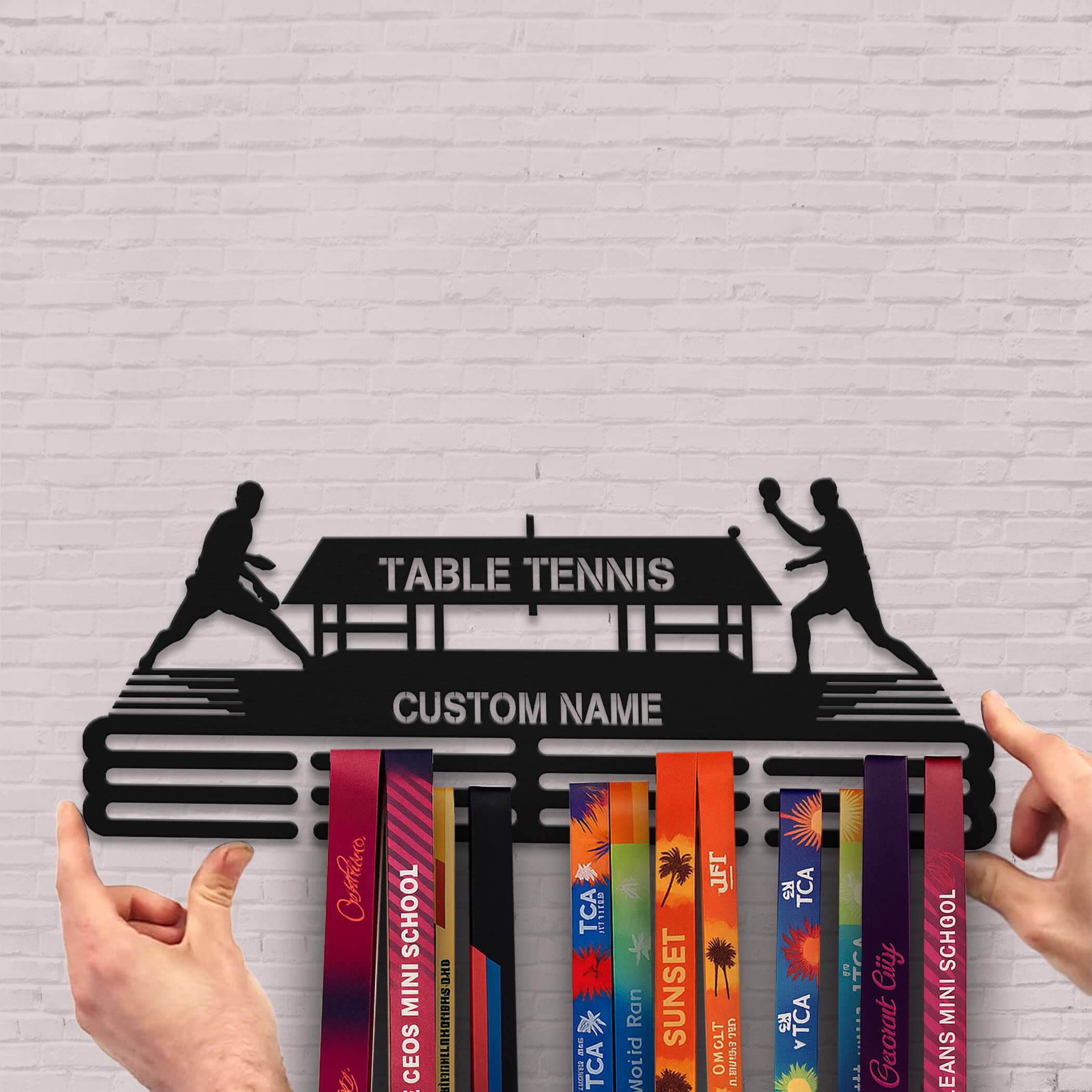 Table Tennis Medal Hanger – Personalized Metal Medal Holder – Stainless Steel Display Rack for Ping Pong Awards - Champion Hanger