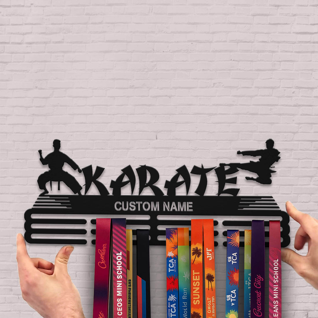Karate Medal Hanger – Personalized Metal Medal Holder – Stainless Steel Wall Display Rack for Karate Awards - Champion Hanger