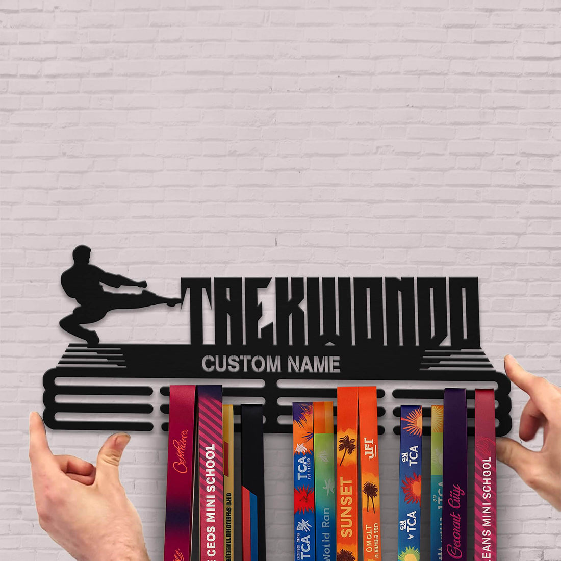Taekwondo Medal Holder – Custom Stainless Steel Wall Rack for Displaying Taekwondo Awards - Champion Hanger