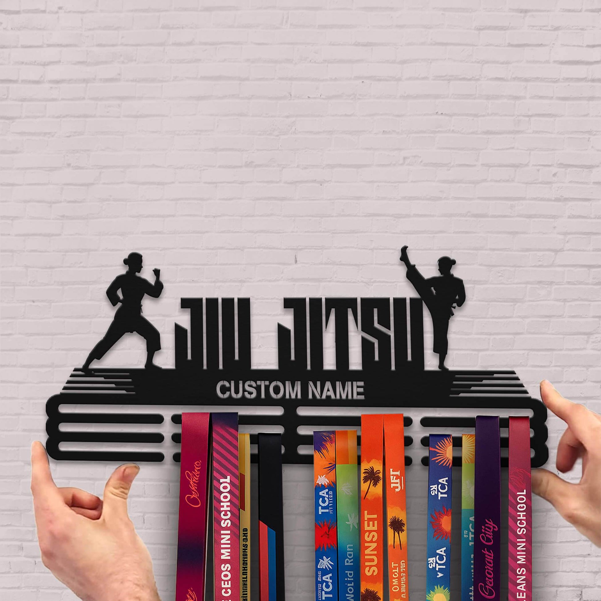 Jiu Jitsu Medal Display Rack – Custom Metal Medal Hanger for Martial Arts Awards - Champion Hanger