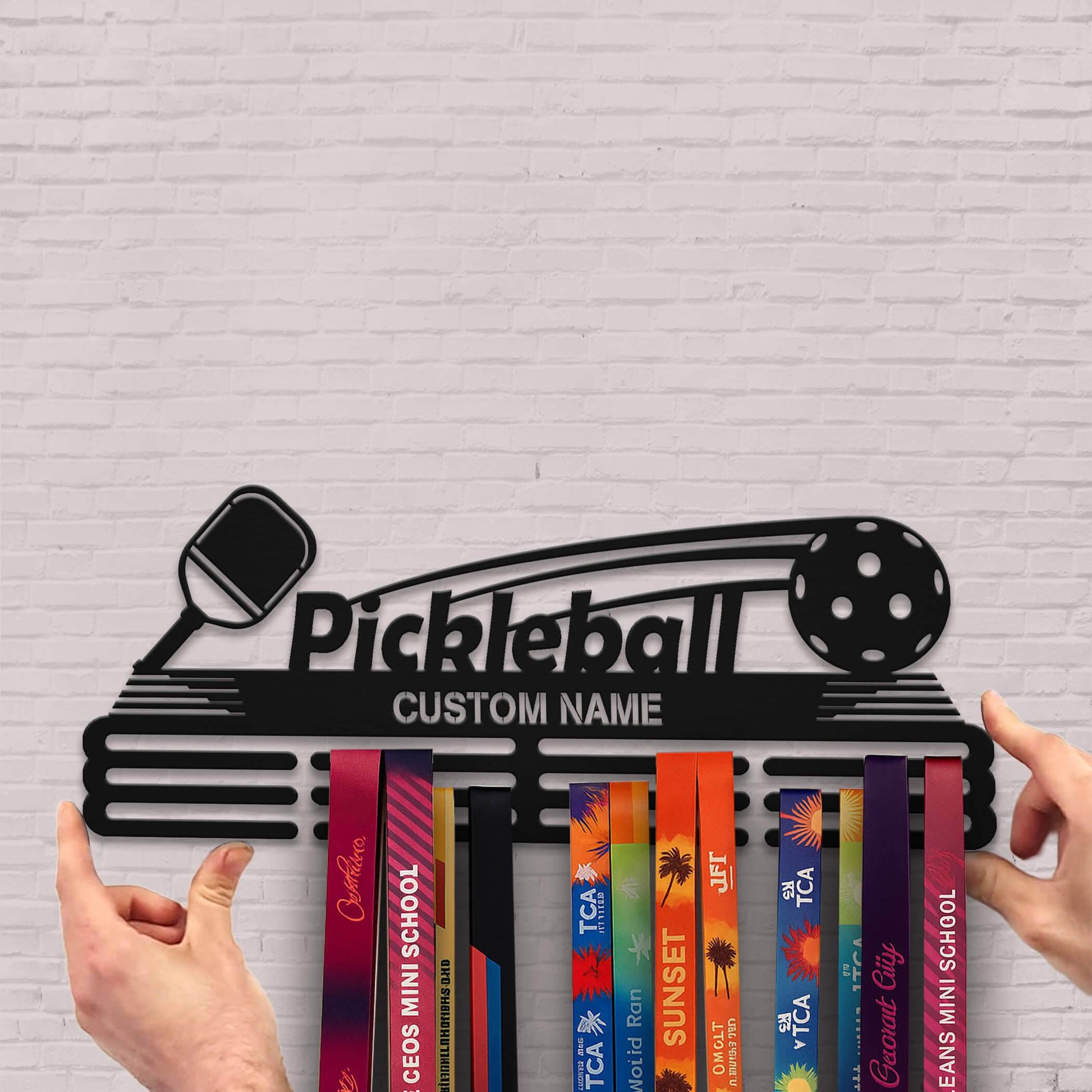 Pickleball Medal Hanger – Personalized Metal Medal Holder – Stainless Steel Wall Display Rack for Pickleball Awards - Champion Hanger