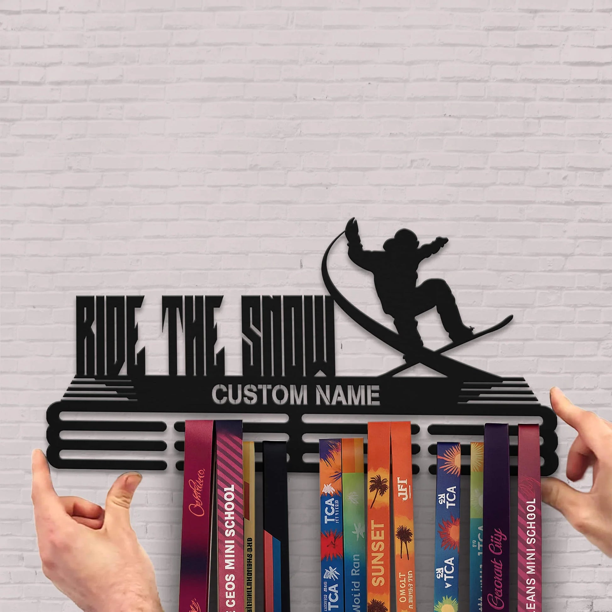Personalized Snowboarding Medal Hanger with Custom Name | Stainless Steel Medal Holder | ChampionHanger - Champion Hanger