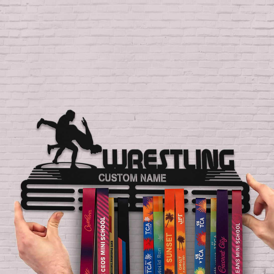 Wrestling Medal Display Rack – Personalized Stainless Steel Medal Holder for Wrestling Awards - Champion Hanger