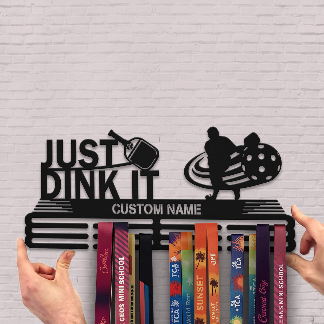 Stainless Steel Pickleball Medal Hanger – Just Dink It | Personalized Wall Rack by ChampionHanger