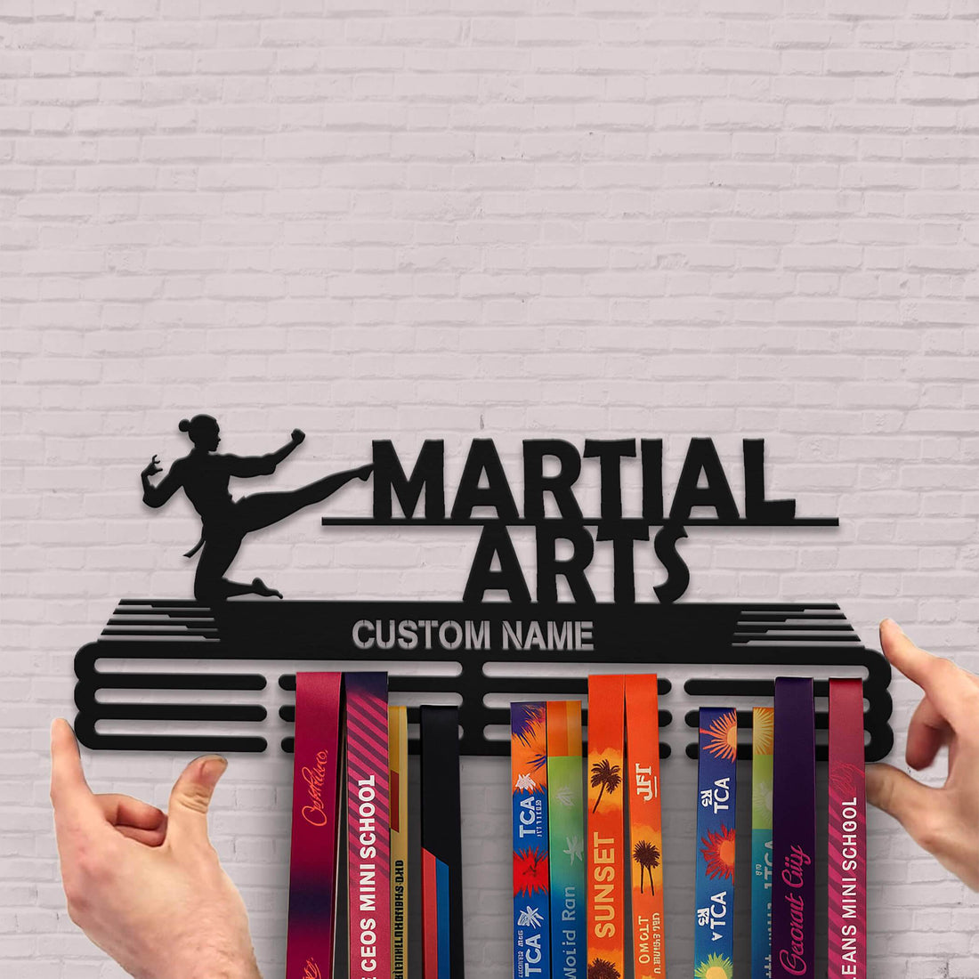 Custom Martial Arts Medal Display – Stainless Steel Wall Hanger for Taekwondo, Karate & MMA Medals - Champion Hanger