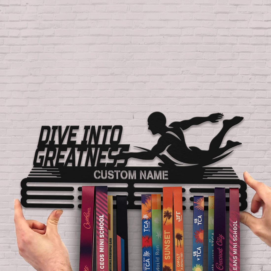 Personalized Stainless Steel Swimming Medal Hanger – Dive into Greatness | ChampionHanger