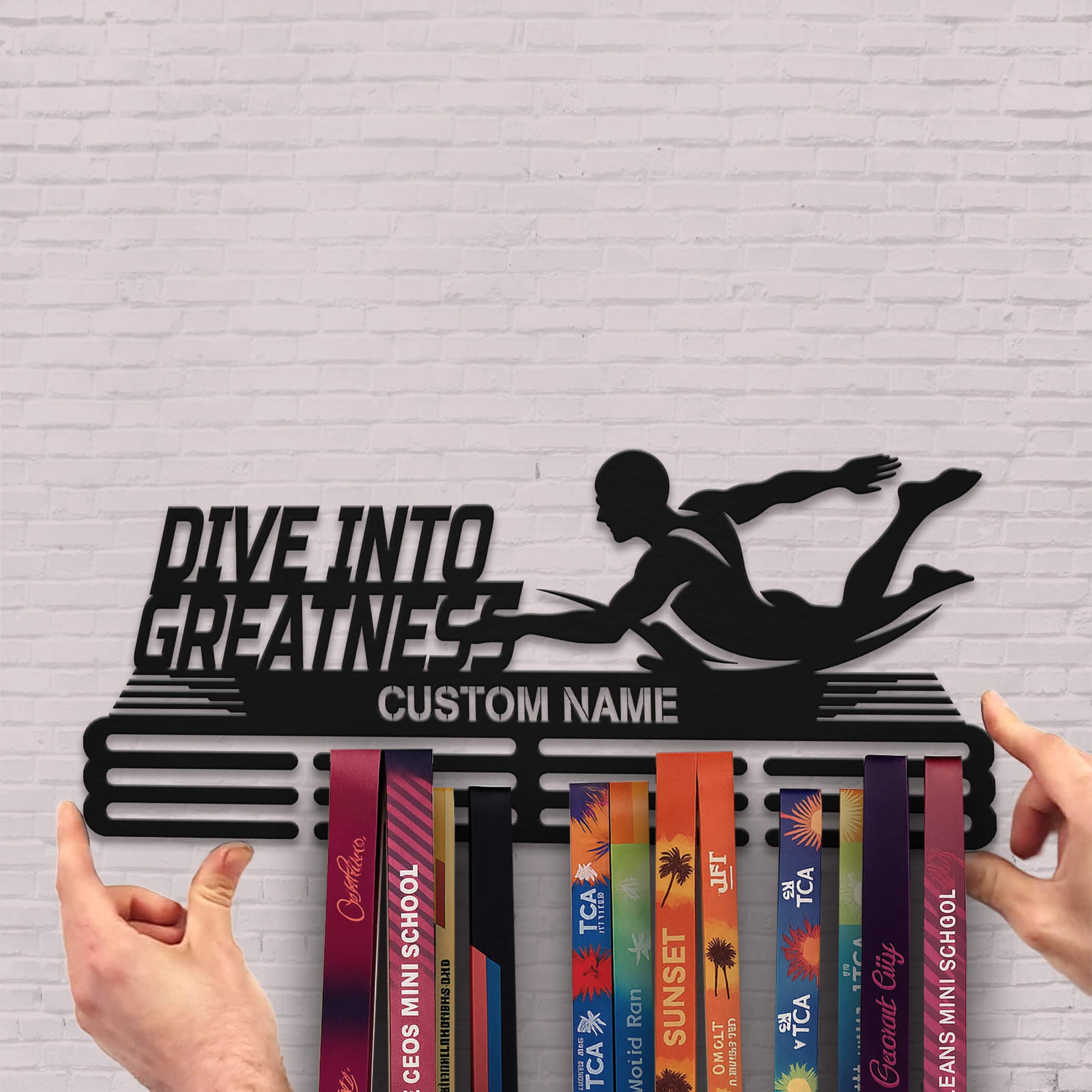 Personalized Stainless Steel Swimming Medal Hanger – Dive into Greatness | ChampionHanger