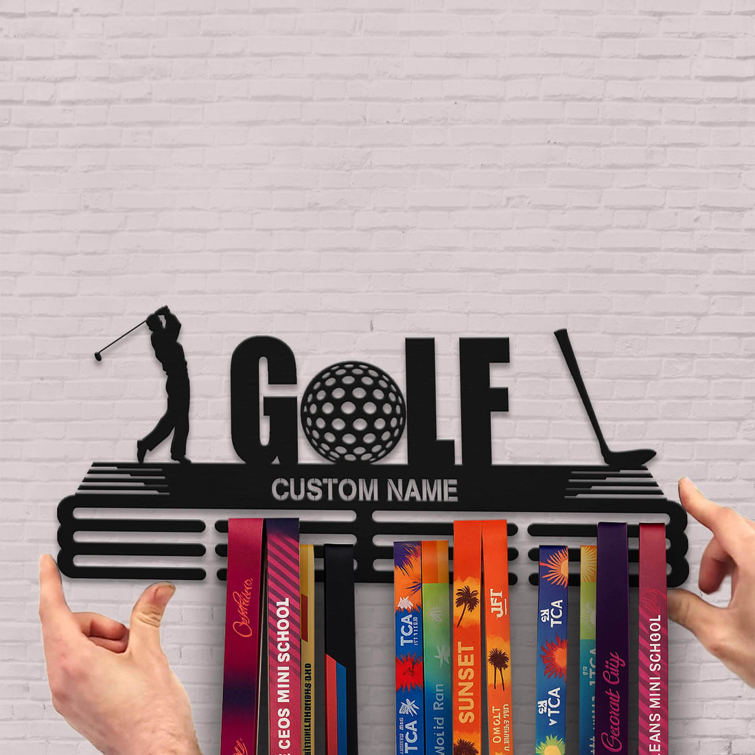 Golf Medal Hanger – Personalized Metal Medal Holder – Stainless Steel Wall Display Rack for Golf Awards - Champion Hanger