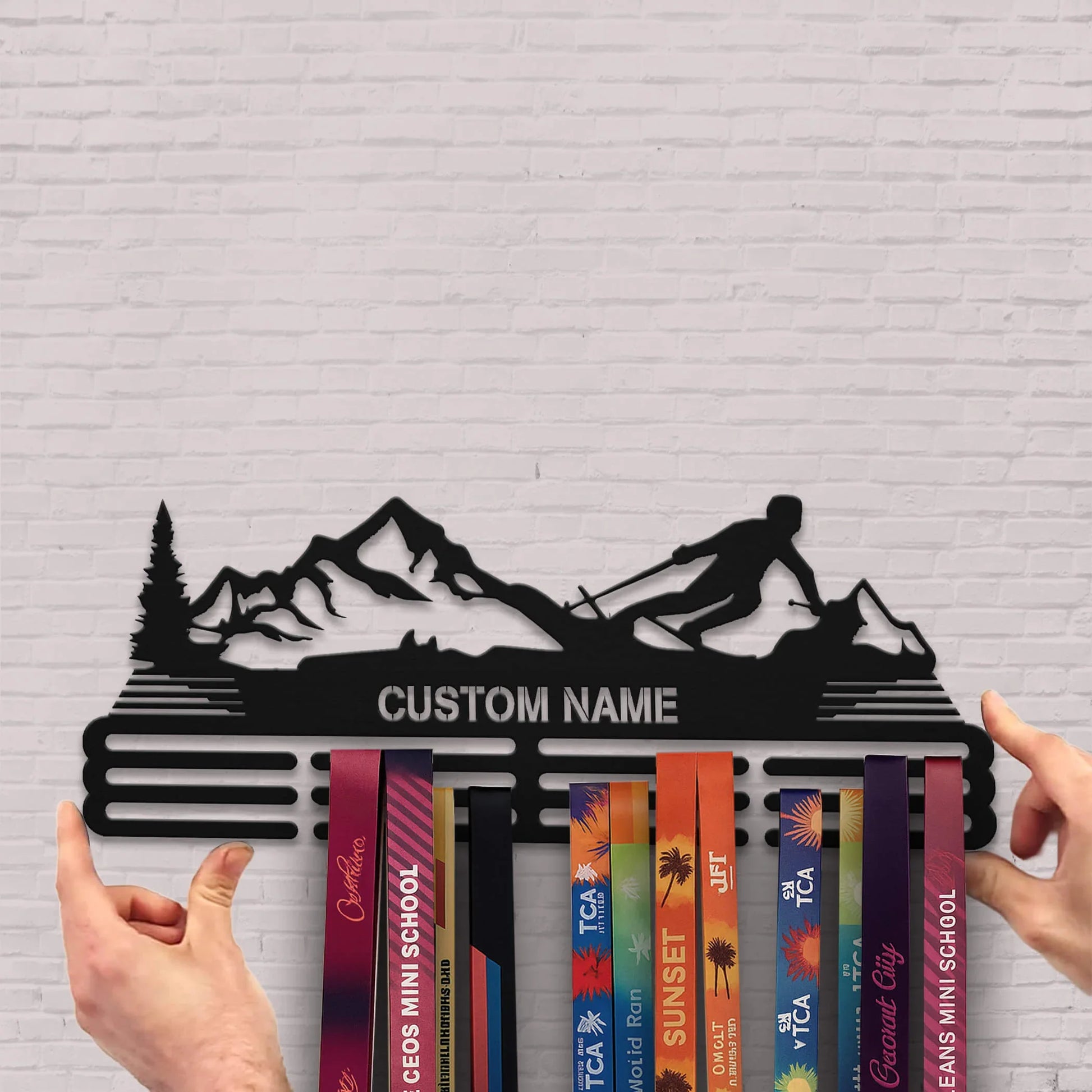 Personalized Skiing Medal Hanger with Custom Name | Stainless Steel Ski Medal Holder | Gifts for Skiers | ChampionHanger - Champion Hanger