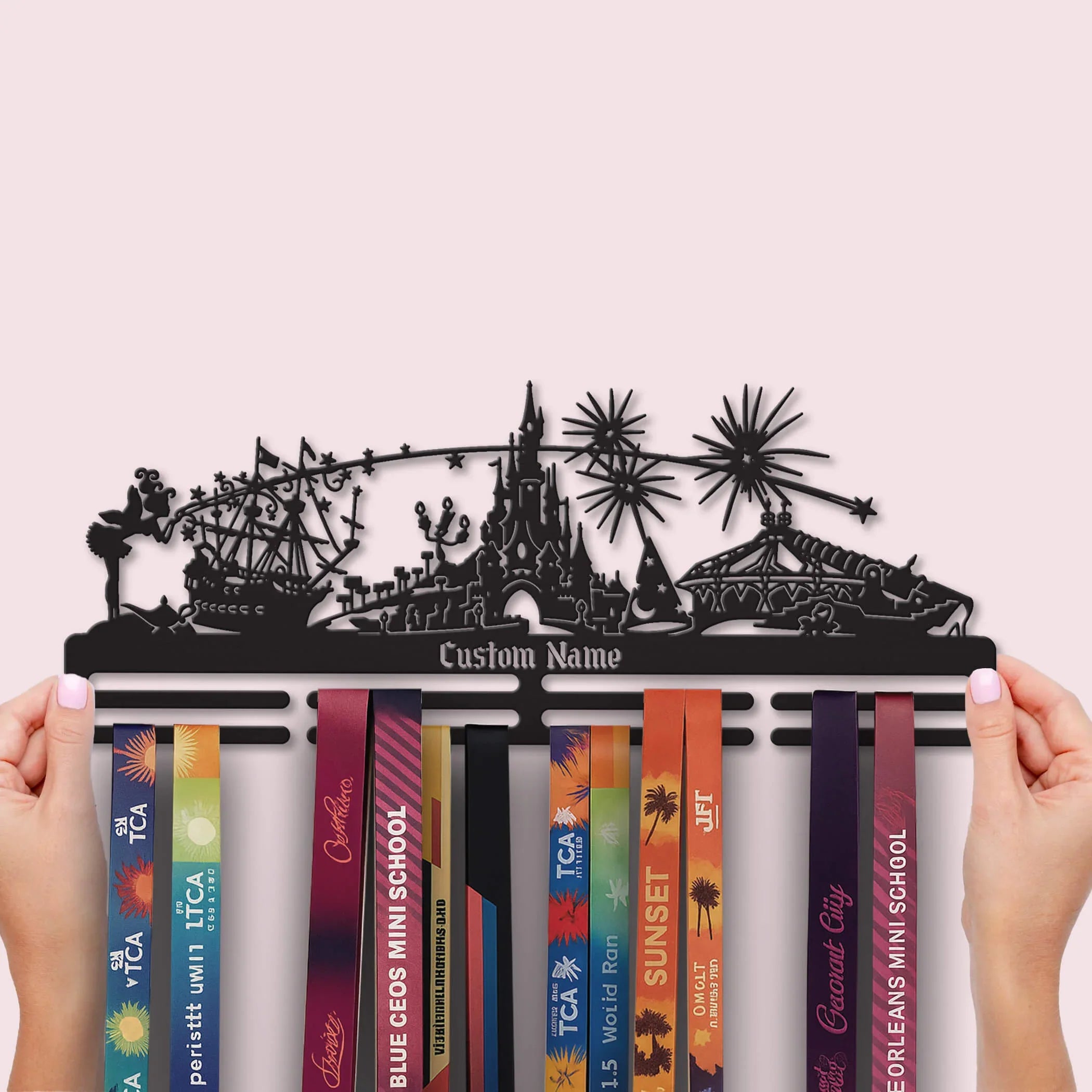 Personalized Stainless Steel Medal Hanger – “Run to the Magic” Running Medal Display - Custom Name Gift for Marathon Runners - ChampionHanger - Champion Hanger