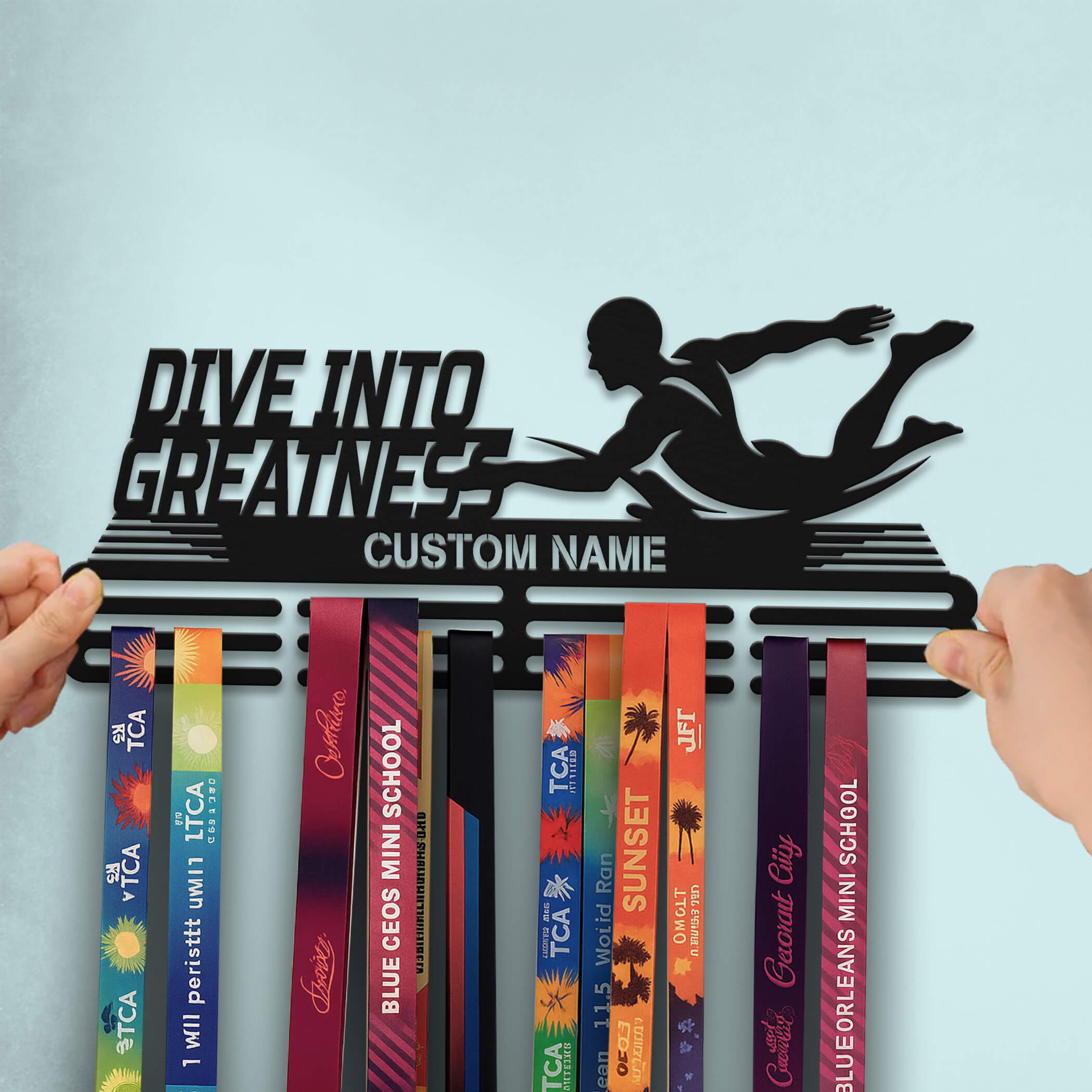 Personalized Stainless Steel Swimming Medal Hanger – Dive into Greatness | ChampionHanger