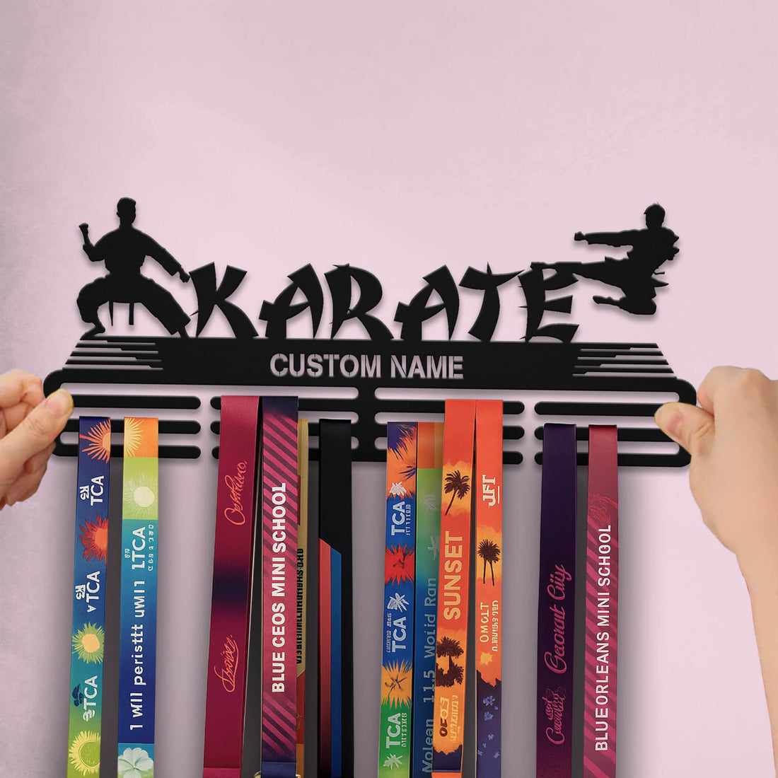Karate Medal Hanger – Personalized Metal Medal Holder – Stainless Steel Wall Display Rack for Karate Awards - Champion Hanger