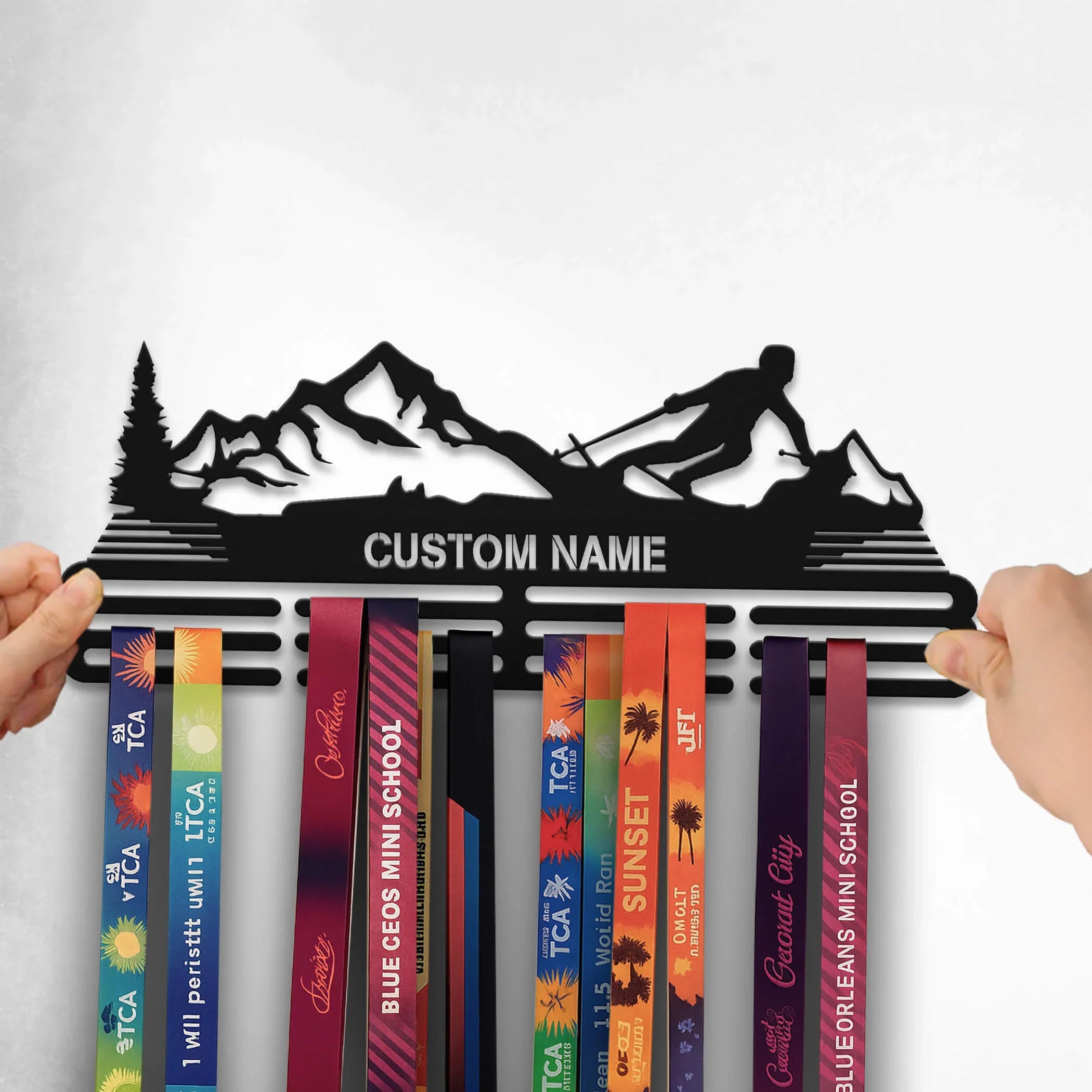 Personalized Skiing Medal Hanger with Custom Name | Stainless Steel Ski Medal Holder | Gifts for Skiers | ChampionHanger - Champion Hanger