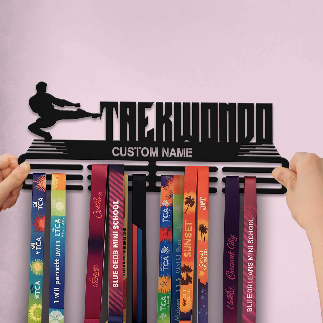 Taekwondo Medal Holder – Custom Stainless Steel Wall Rack for Displaying Taekwondo Awards - Champion Hanger