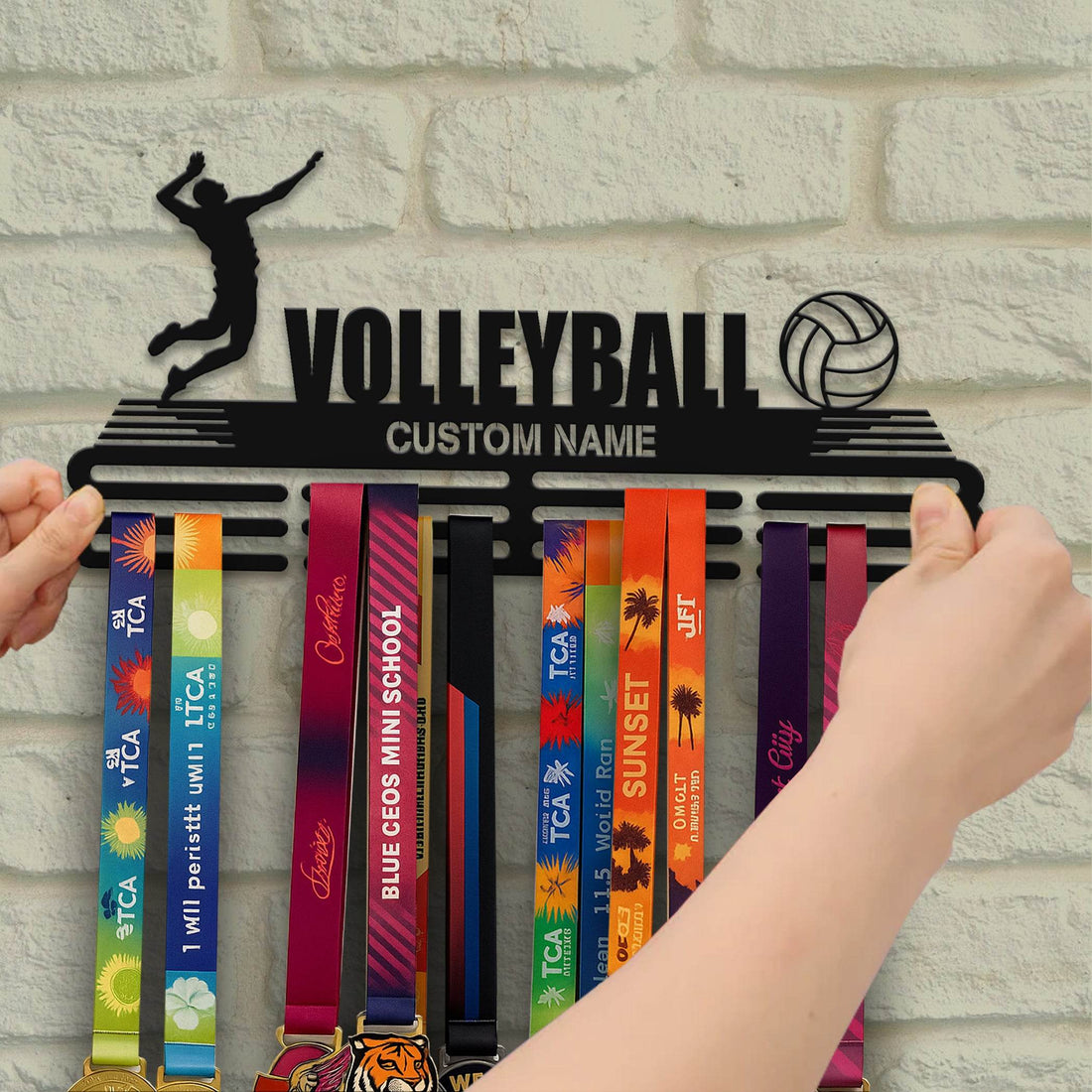 Volleyball Player Medal Hanger - Metal Hanger for Volleyball Awards – Stainless Steel Display Rack - Champion Hanger