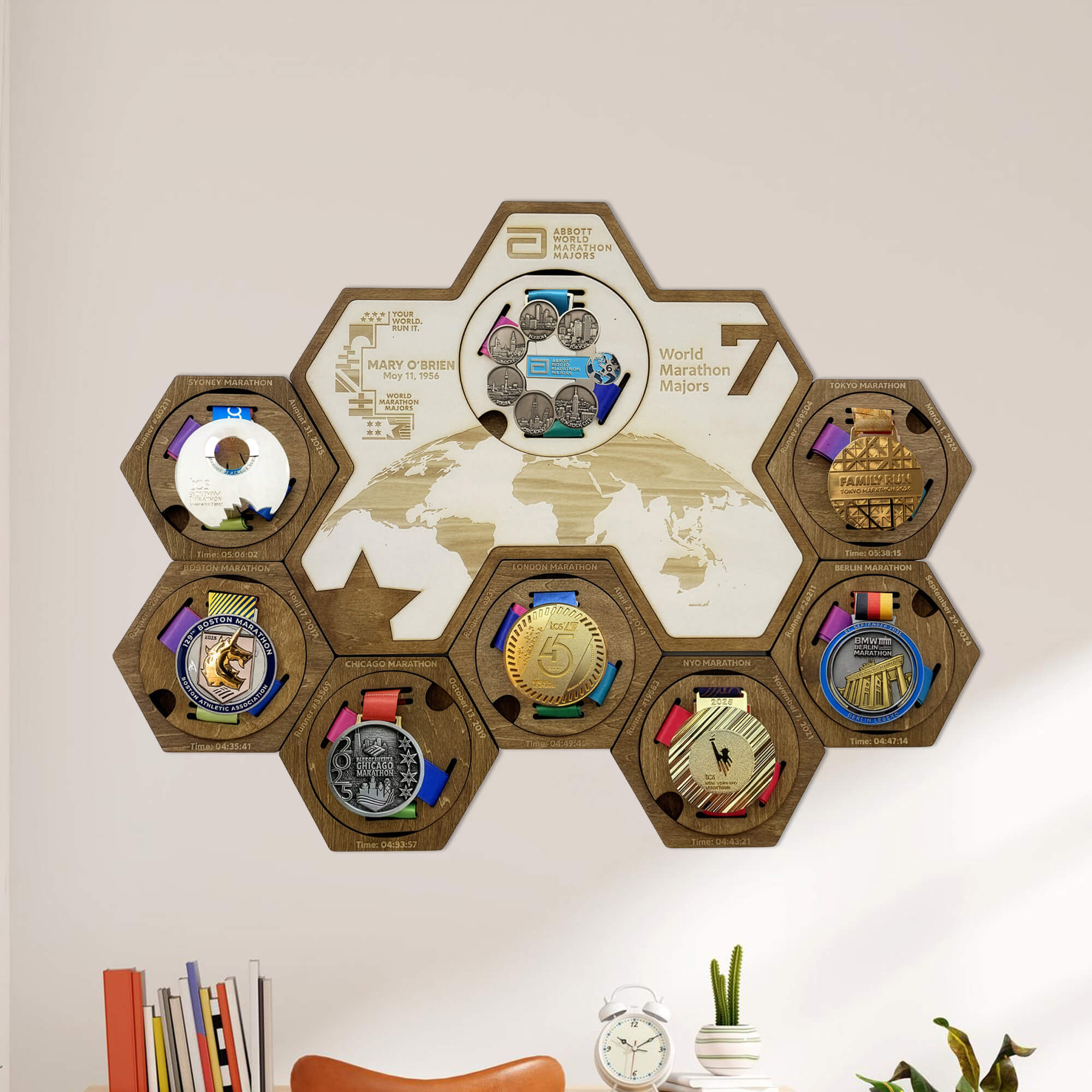 7 Abbott World Marathon Majors Medal Hanger
