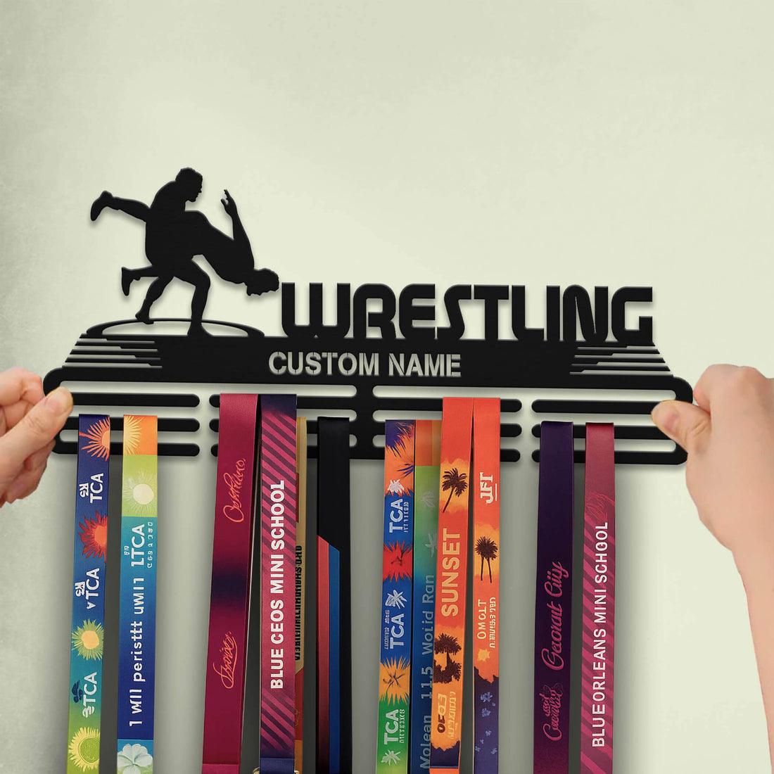 Wrestling Medal Display Rack – Personalized Stainless Steel Medal Holder for Wrestling Awards - Champion Hanger