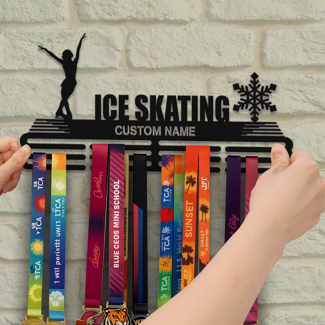 Ice skater Medal Hanger – Personalized Metal Medal Holder – Stainless Steel Display Rack - Champion Hanger